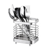 Utensil Holder Drying Rack Stainless Steel Draining Basket Wall Mount No Drilling for Kitchen Chopsticks Small Original Color