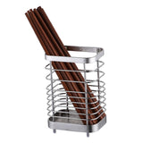 Utensil Holder Drying Rack Stainless Steel Draining Basket Wall Mount No Drilling for Kitchen Chopsticks Large Original Color