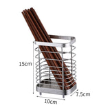Utensil Holder Drying Rack Stainless Steel Draining Basket Wall Mount No Drilling for Kitchen Chopsticks Large Original Color