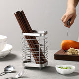Utensil Holder Drying Rack Stainless Steel Draining Basket Wall Mount No Drilling for Kitchen Chopsticks Large Original Color - 45-Degree Angle