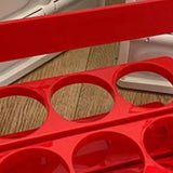 Portable Beer Bottle Rack Pure Color Foldable Beverage Storage Rack Picnic Beer Handle Basket Red - 45-Degree Angle
