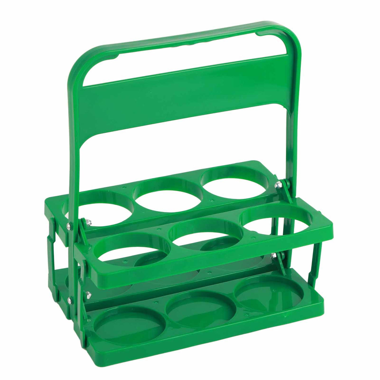 Portable Beer Bottle Rack Pure Color Foldable Beverage Storage Rack Picnic Beer Handle Basket Green