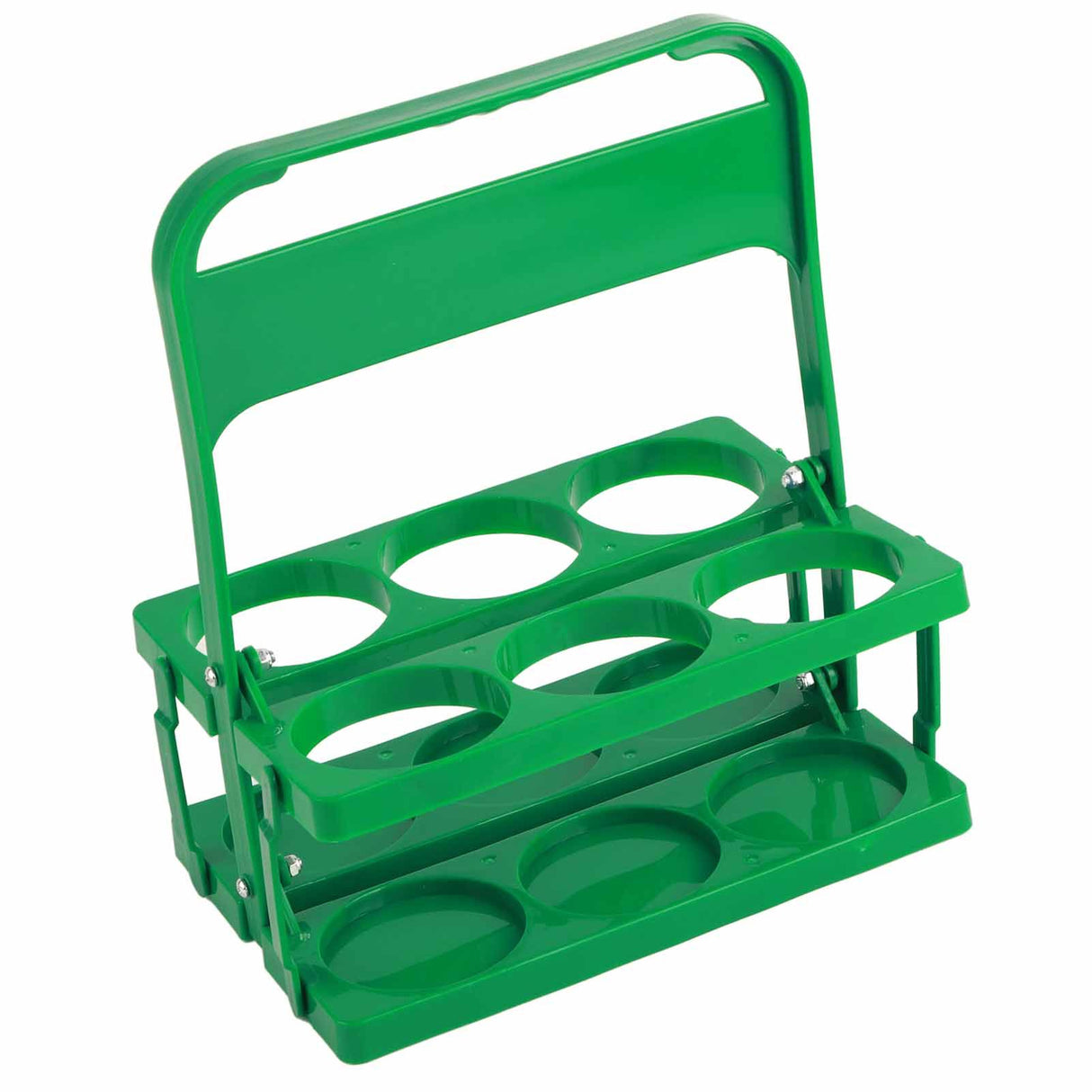 Portable Beer Bottle Rack Pure Color Foldable Beverage Storage Rack Picnic Beer Handle Basket Green