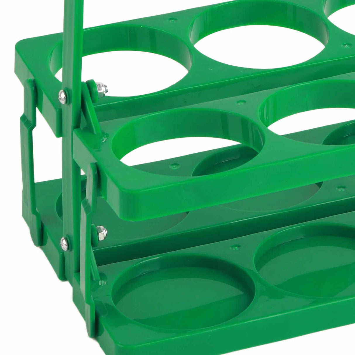 Portable Beer Bottle Rack Pure Color Foldable Beverage Storage Rack Picnic Beer Handle Basket Green