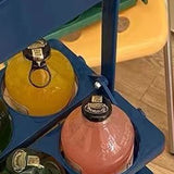Portable Beer Bottle Rack Pure Color Foldable Beverage Storage Rack Picnic Beer Handle Basket Blue