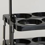 Portable Beer Bottle Rack Pure Color Foldable Beverage Storage Rack Picnic Beer Handle Basket Black - Side View