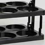 Portable Beer Bottle Rack Pure Color Foldable Beverage Storage Rack Picnic Beer Handle Basket Black - Top-Down View