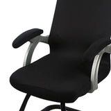 1 Pair Chair Arm Covers with Sponge Soft Breathable Safe Office Chair Armrest Cover Set for Working Home Black Sponge Type 35x9cm/13.8x3.5in - Side View