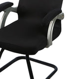 1 Pair Chair Arm Covers with Sponge Soft Breathable Safe Office Chair Armrest Cover Set for Working Home Black Sponge Type 35x9cm/13.8x3.5in - Top-Down View