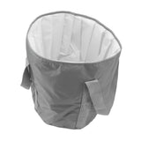 Foldable Foot Tub Polyester Double Layer Collapsible Camping Bucket with Storage Bag for Outdoor Grey - Front View