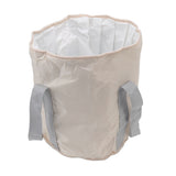 Foldable Foot Tub Polyester Double Layer Collapsible Camping Bucket with Storage Bag for Outdoor Beige - Front View