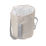 Foldable Foot Tub Polyester Double Layer Collapsible Camping Bucket with Storage Bag for Outdoor Beige
