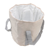Foldable Foot Tub Polyester Double Layer Collapsible Camping Bucket with Storage Bag for Outdoor Beige - Close-Up Angle