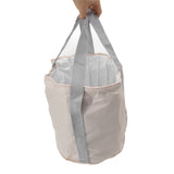 Foldable Foot Tub Polyester Double Layer Collapsible Camping Bucket with Storage Bag for Outdoor Beige