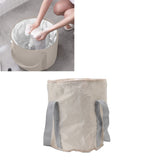Foldable Foot Tub Polyester Double Layer Collapsible Camping Bucket with Storage Bag for Outdoor Beige