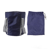 Foldable Foot Tub Polyester Double Layer Collapsible Camping Bucket with Storage Bag for Outdoor Navy Blue