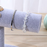 Jewelry Display Stand Simple Fashionable Bracelet Scrunchies Holder for Home Jewelry Store Showcase Grey Single Row - Top-Down View