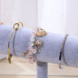 Jewelry Display Stand Simple Fashionable Bracelet Scrunchies Holder for Home Jewelry Store Showcase Grey Single Row - 45-Degree Angle