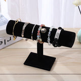 Jewelry Display Stand Simple Fashionable Bracelet Scrunchies Holder for Home Jewelry Store Showcase Black Single Row