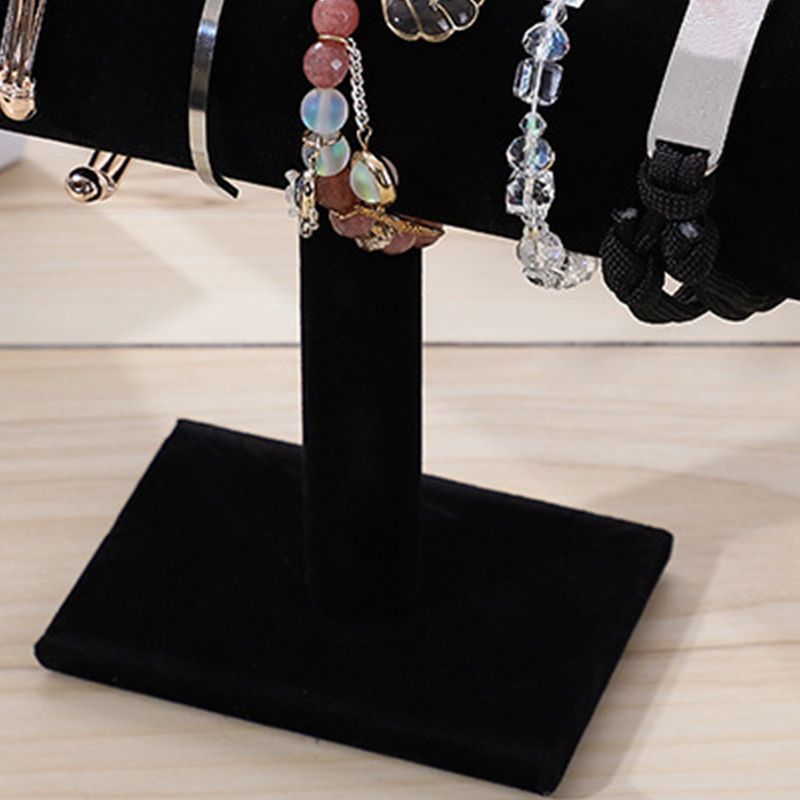 Jewelry Display Stand Simple Fashionable Bracelet Scrunchies Holder for Home Jewelry Store Showcase Black Single Row