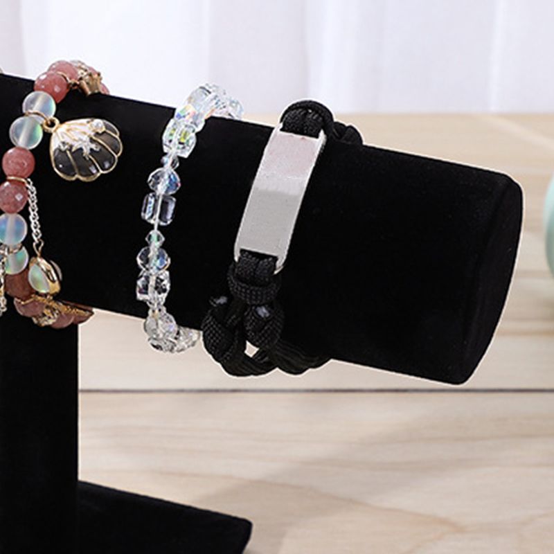 Jewelry Display Stand Simple Fashionable Bracelet Scrunchies Holder for Home Jewelry Store Showcase Black Single Row