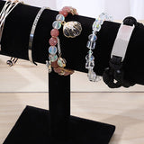 Jewelry Display Stand Simple Fashionable Bracelet Scrunchies Holder for Home Jewelry Store Showcase Black Single Row - 45-Degree Angle