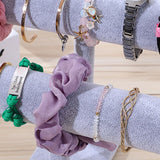 Jewelry Display Stand Simple Fashionable Bracelet Scrunchies Holder for Home Jewelry Store Showcase Grey Double Row