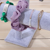 Jewelry Display Stand Simple Fashionable Bracelet Scrunchies Holder for Home Jewelry Store Showcase Grey Double Row - Top-Down View