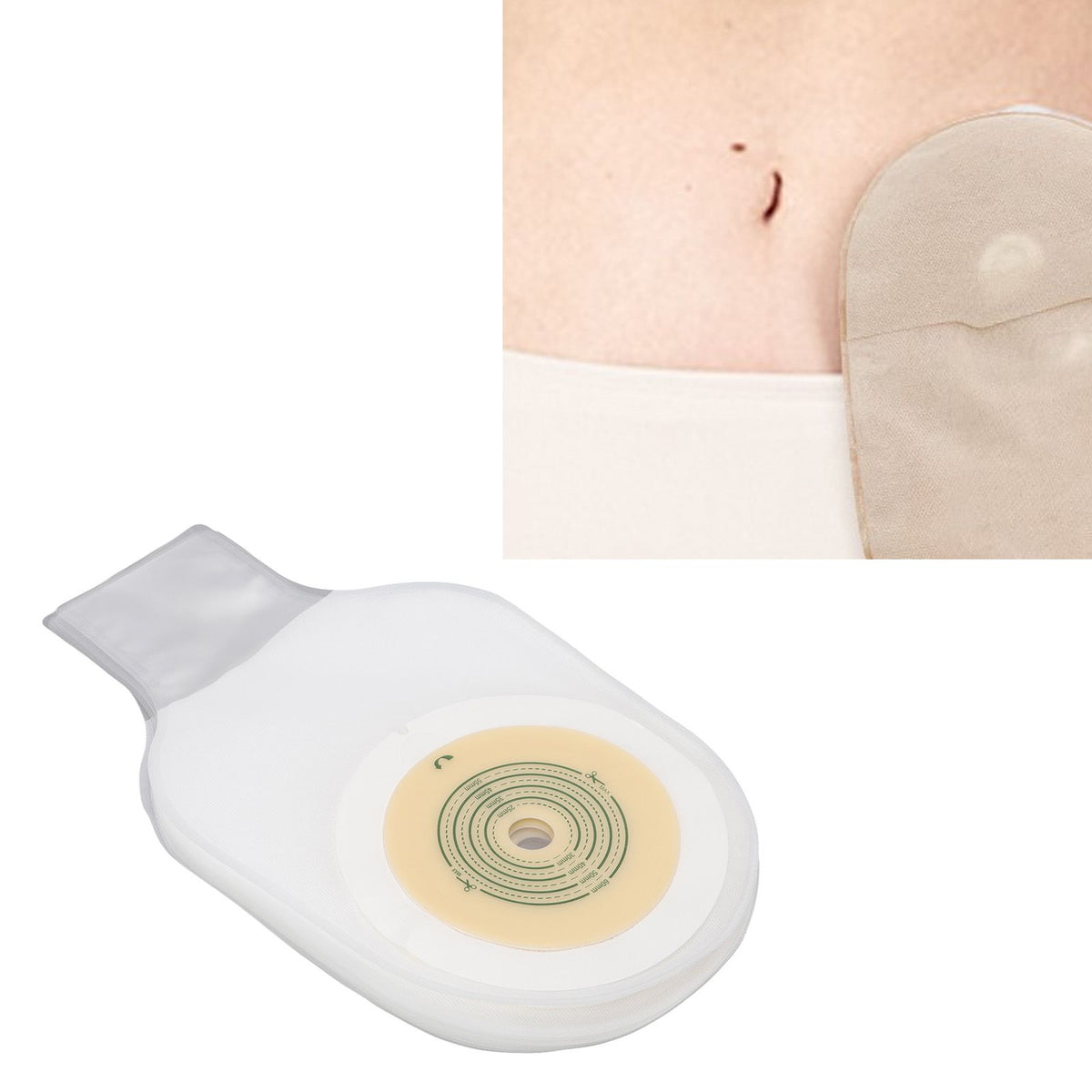10pcs Colostomy Bags Double Layer Glue One Piece Molding Drainable Pouches for Ostomy Ileostomy Stoma Care 25mm to 60mm