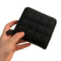Wallet PU Leather Large Capacity 2 Fold 8 Card Slot Zipper Design for Keys Coins Black