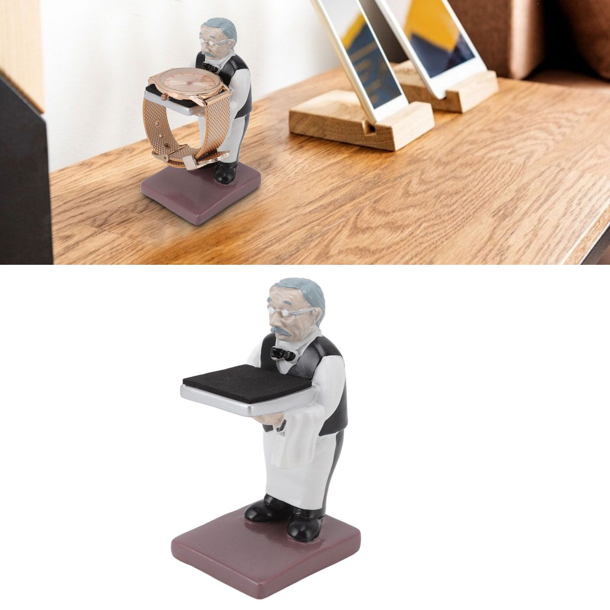 Watch Display Stand Resin Cute Figure Model Modern Multifunctional Watch Holder Rack for Jewelry Necklace Bracelet Old Housekeeper S