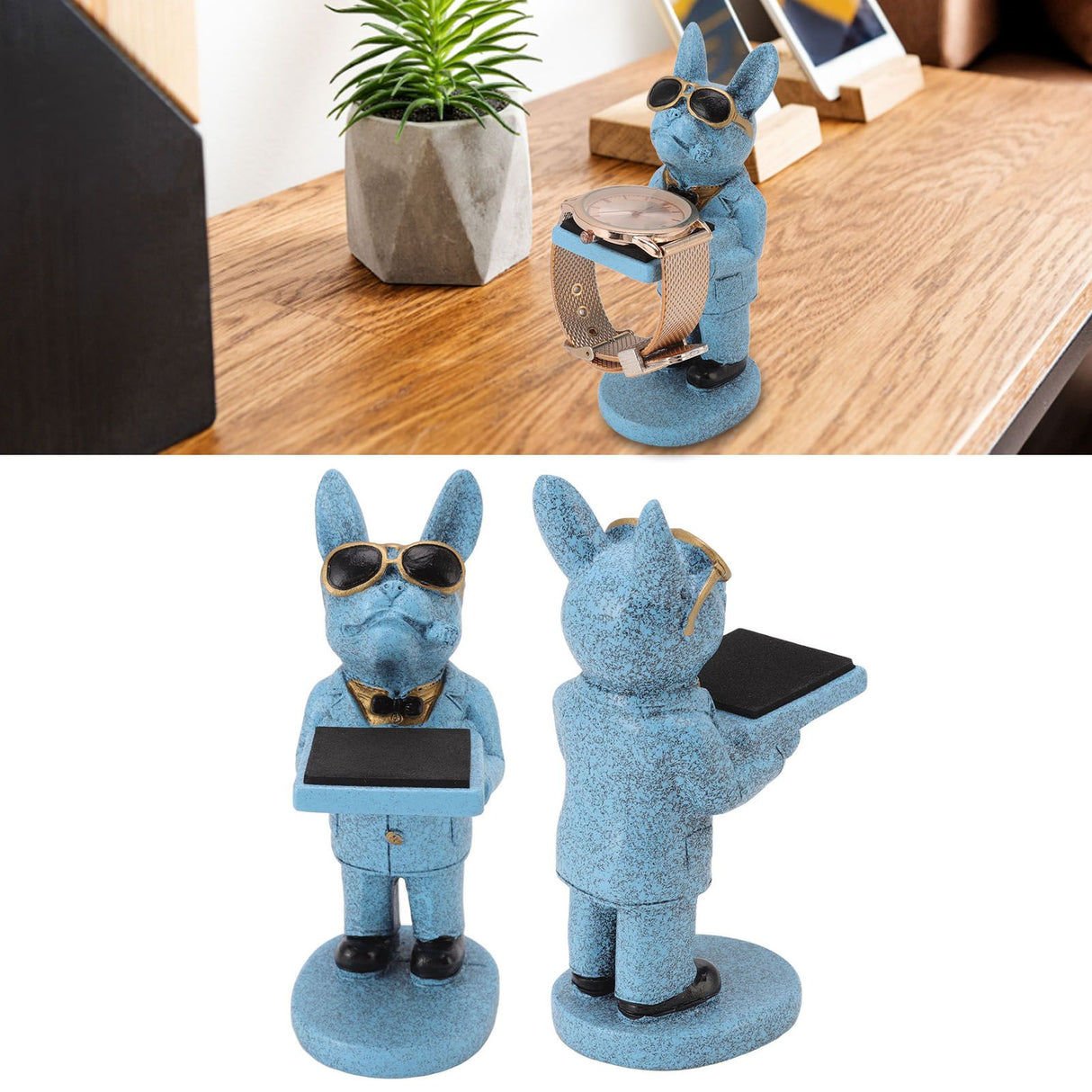Resin Watch Stand Handmade Figurine Model Decorative Watch Display Stand for Home L Lucky Dog
