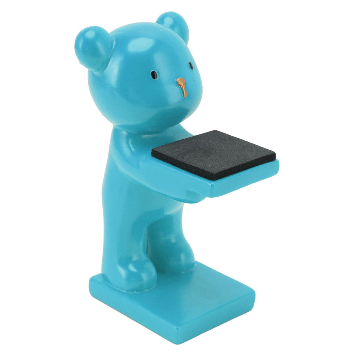 Bear Watch Stand Handcrafted Three Dimensional Modern Style Resin Watch Display Stand for Home Office Blue