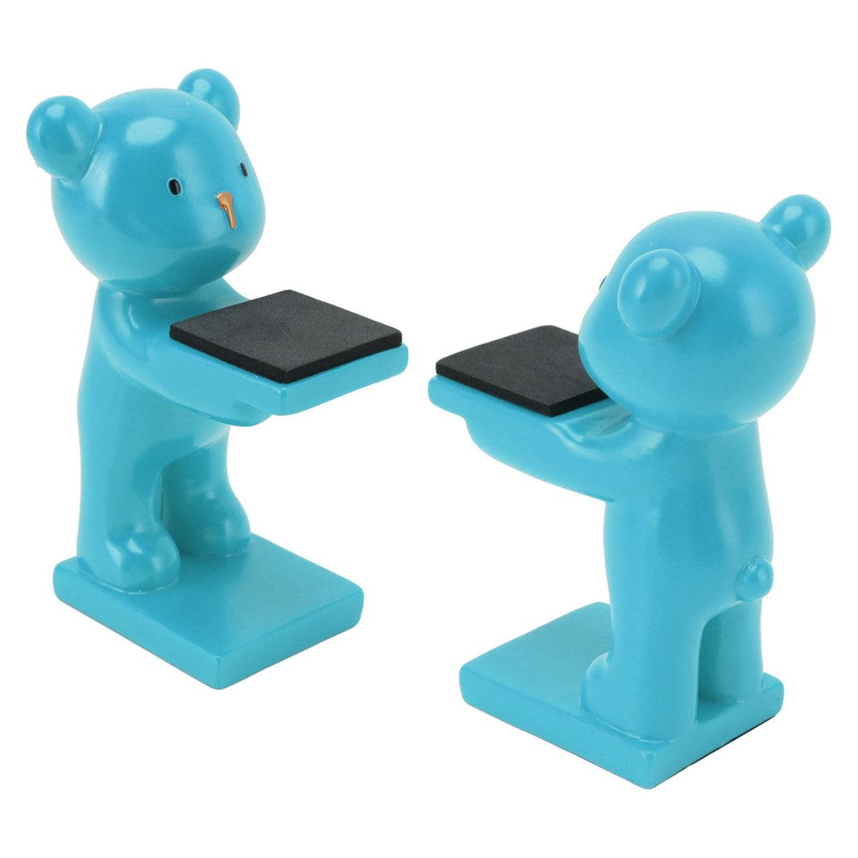 Bear Watch Stand Handcrafted Three Dimensional Modern Style Resin Watch Display Stand for Home Office Blue
