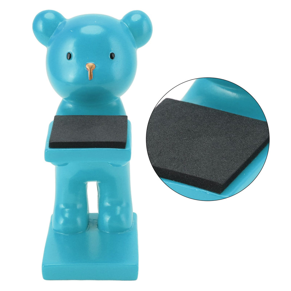Bear Watch Stand Handcrafted Three Dimensional Modern Style Resin Watch Display Stand for Home Office Blue