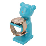 Bear Watch Stand Handcrafted Three Dimensional Modern Style Resin Watch Display Stand for Home Office Blue - Extra Image