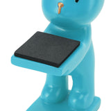 Bear Watch Stand Handcrafted Three Dimensional Modern Style Resin Watch Display Stand for Home Office Blue