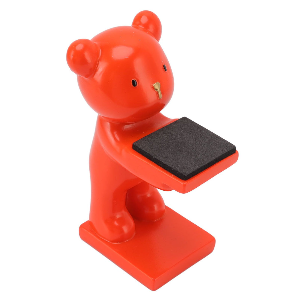 Bear Watch Stand Handcrafted Three Dimensional Modern Style Resin Watch Display Stand for Home Office Orange