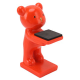 Bear Watch Stand Handcrafted Three Dimensional Modern Style Resin Watch Display Stand for Home Office Orange