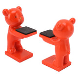 Bear Watch Stand Handcrafted Three Dimensional Modern Style Resin Watch Display Stand for Home Office Orange