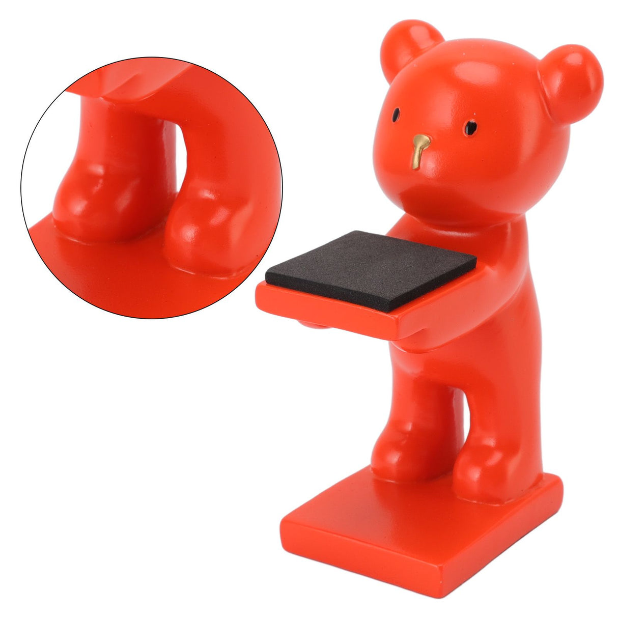 Bear Watch Stand Handcrafted Three Dimensional Modern Style Resin Watch Display Stand for Home Office Orange