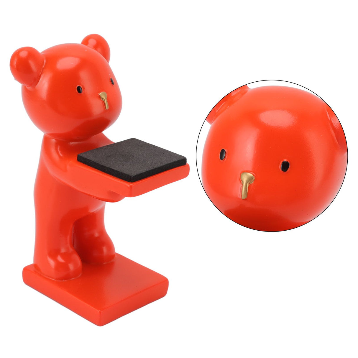 Bear Watch Stand Handcrafted Three Dimensional Modern Style Resin Watch Display Stand for Home Office Orange