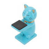 Watch Display Stand Cat Figurine Resin Watch Holder Decoration Storage Rack for Jewelry Bracelet Necklace Blue - 45-Degree Angle