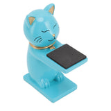 Watch Display Stand Cat Figurine Resin Watch Holder Decoration Storage Rack for Jewelry Bracelet Necklace Blue - Low Angle