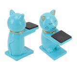 Watch Display Stand Cat Figurine Resin Watch Holder Decoration Storage Rack for Jewelry Bracelet Necklace Blue