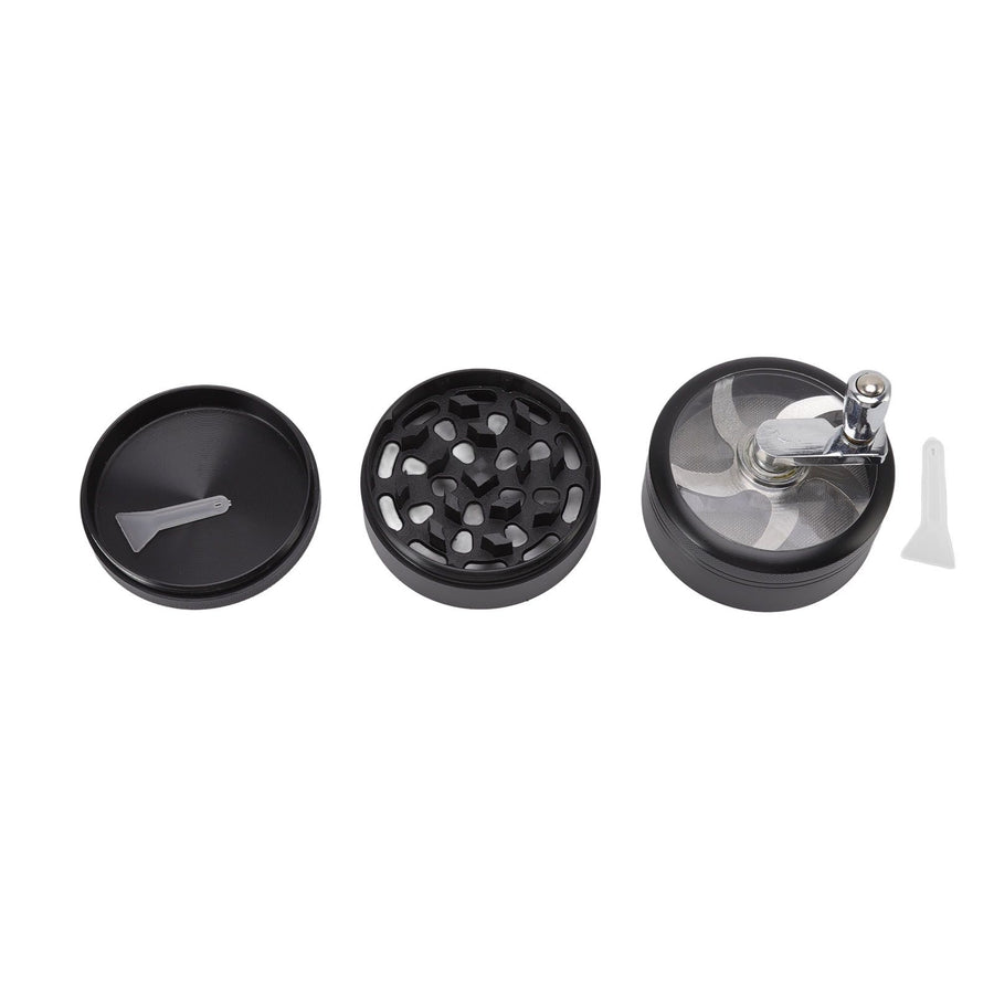 4 Layers Hand Crank Spices Grinder Zinc Alloy 60mm Manual Spice Grinder with Filter