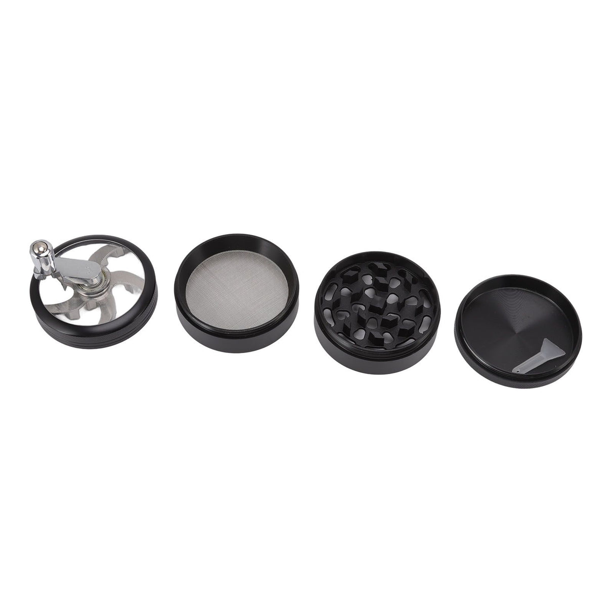 4 Layers Hand Crank Spices Grinder Zinc Alloy 60mm Manual Spice Grinder with Filter