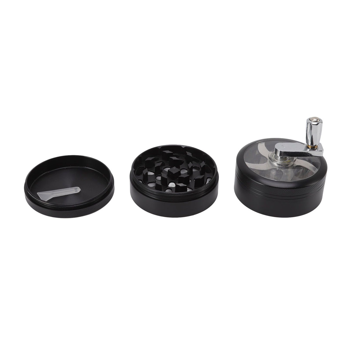 4 Layers Hand Crank Spices Grinder Zinc Alloy 60mm Manual Spice Grinder with Filter