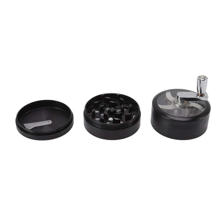 4 Layers Hand Crank Spices Grinder Zinc Alloy 60mm Manual Spice Grinder with Filter
