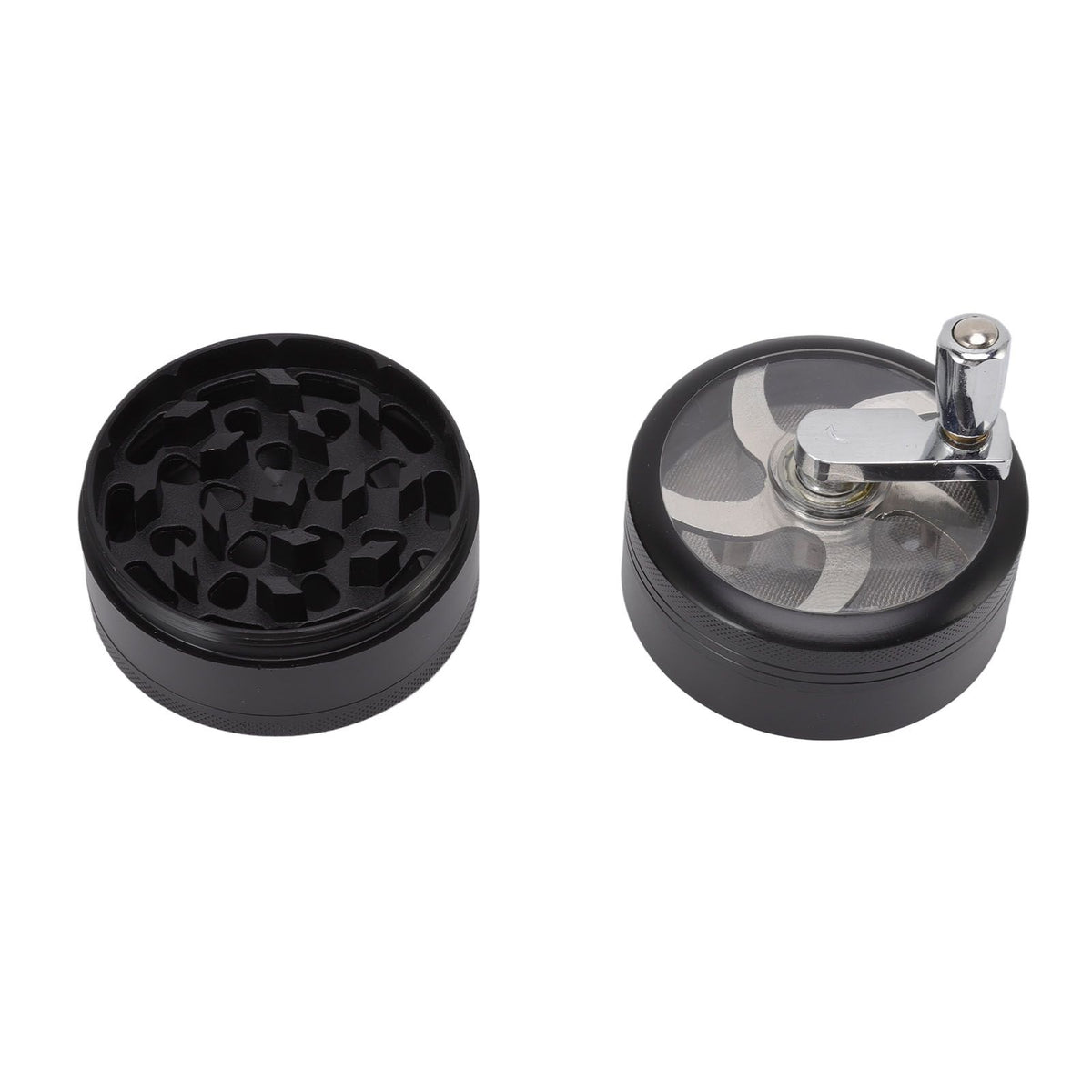 4 Layers Hand Crank Spices Grinder Zinc Alloy 60mm Manual Spice Grinder with Filter